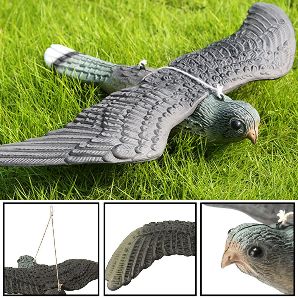 

New Flying Falcon Cat Bird Scare Protect Fish Garden Decoy Humane Bird Deterrent