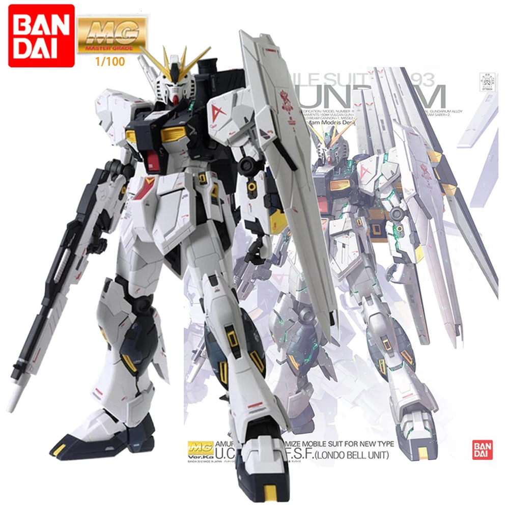 

Bandai MG 1/100 Gundam Модель VGundam VER.KA Nu RX-93 ABS Аниме фигурки Сборная модель Mecha робот игрушки подарок на день рождения 23 см