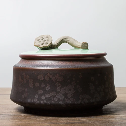SheCu pavilion] Ручная грубая керамика, керамическая запечатанная ржавчина, глазурованная керамическая банка для хранения, горшки для чая, магази...