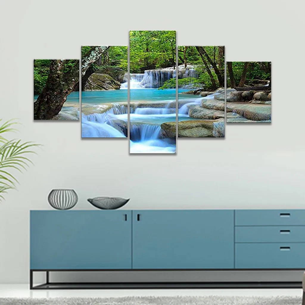 Современная Картина на холсте 5 шт. комбинированные постеры абстрактные красные