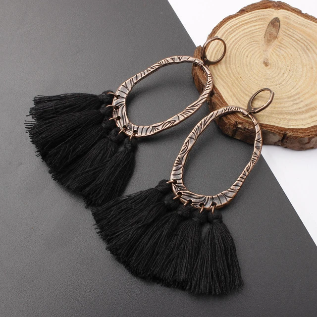 Серьги с кисточками Блестящие модные для женщин Boho капли воды серьги ручной