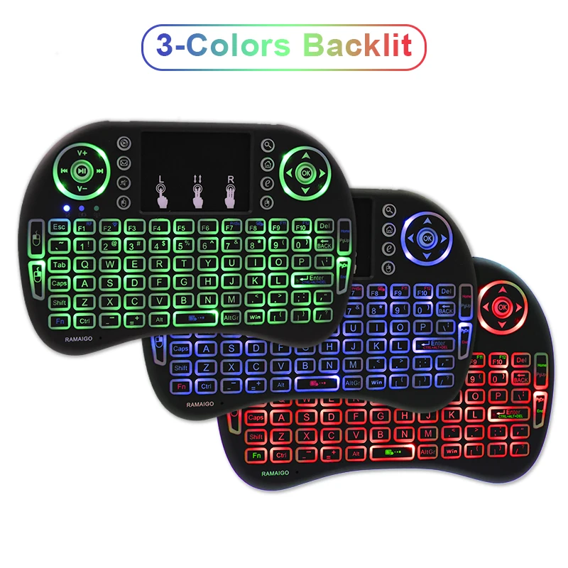 Клавиатура RAMAIGO i8 с подсветкой английская воздушная Мышь 2 4 ГГц беспроводная