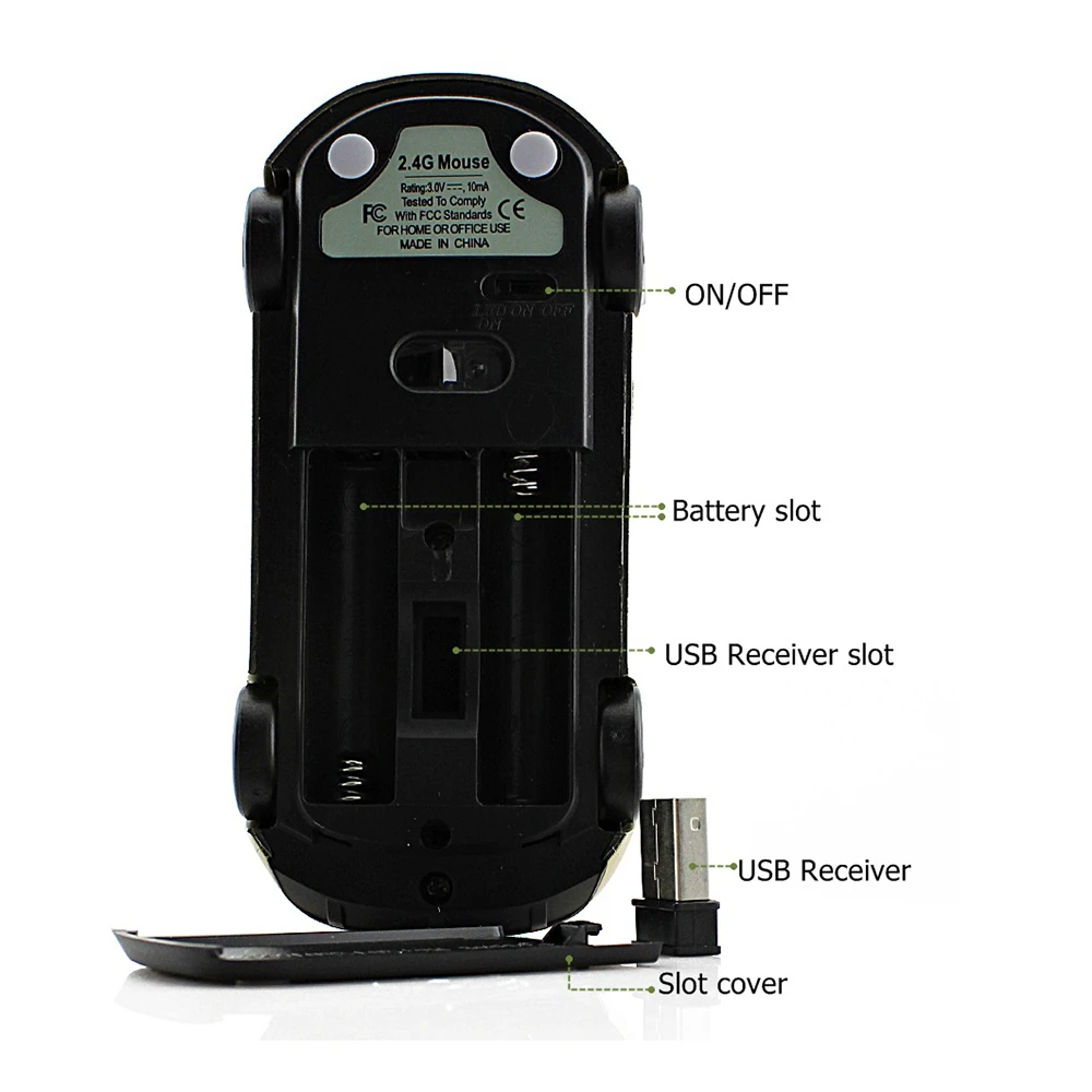 CHYI 2 4G Беспроводной эргономичный крутые спортивные компьютерная мышь в форме