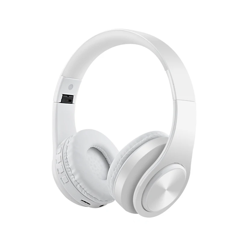 white HATOSTEPED беспроводные eнаушники игровые Bluetooth наушники-вкладыши с микрофоном/FM для мобильного телефона ПК Музыка беспроводные наушники - Цвет: white