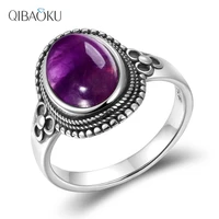natural amethyst rings 925 sterling silver finger ring jewelry 8x10mm gemstones rings for women daily birthday party jewelry