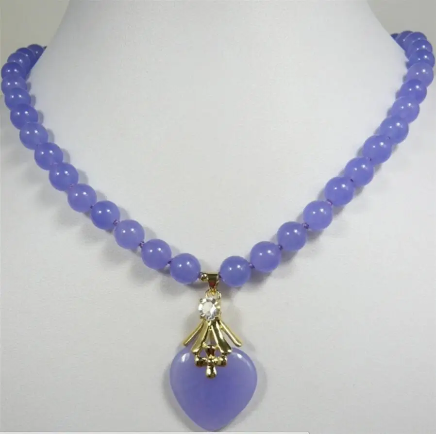 Бесплатная доставка новое красивое ожерелье с нефритовым кулоном фиолетового