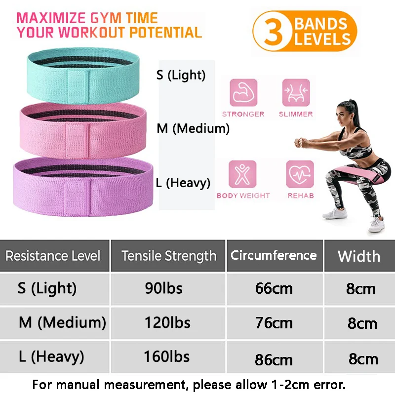 Резиновая Нескользящая лента для фитнеса клейкая бедер расширитель тренировок