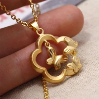 wando charms flower wedding butterfly gold color pendant chain necklaces for women girls gold color jewelry trendy png gifts