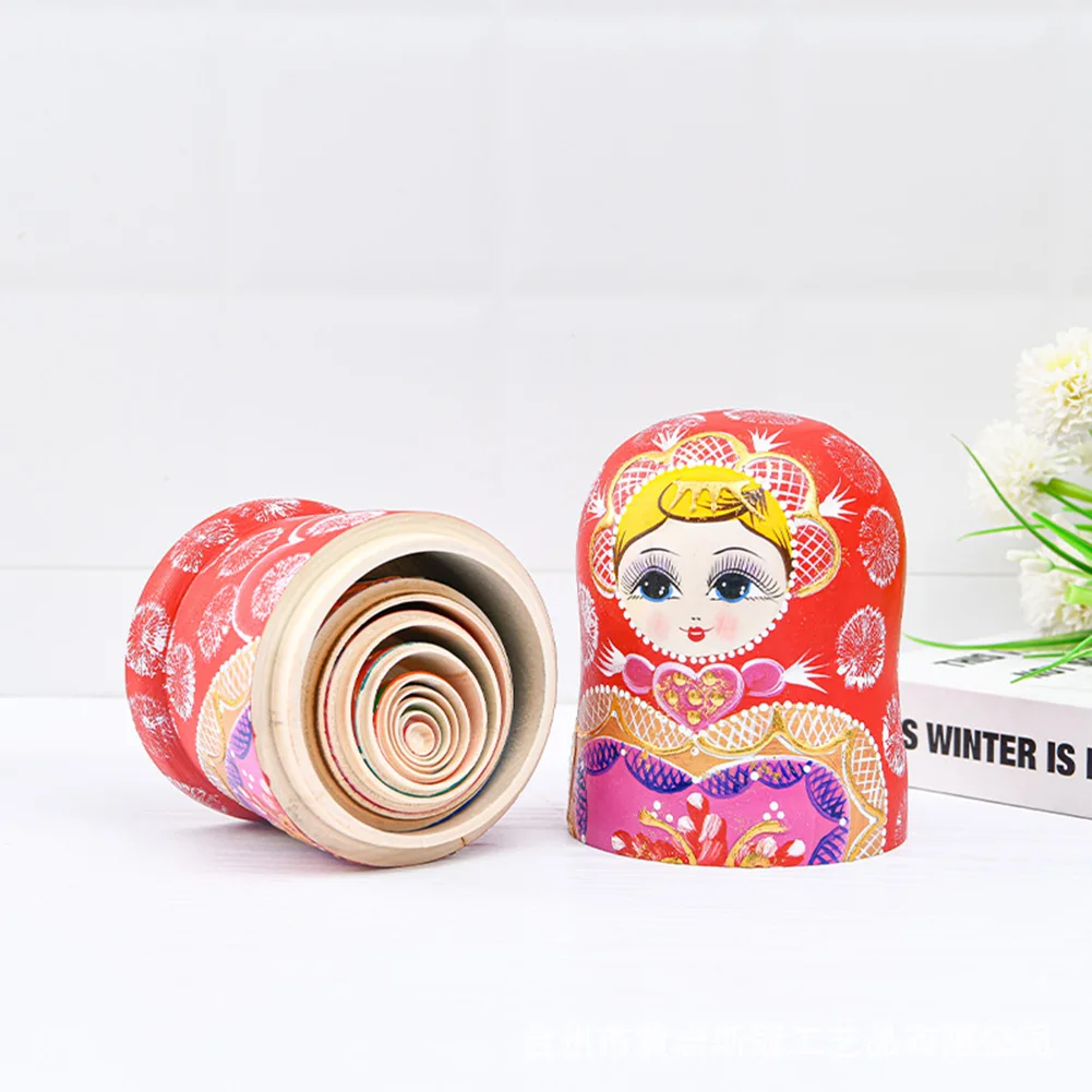 

10 Layers Matryoshka Dolls Wood Nesting Dolls Babushka Hand Paint Bear Poupee Dolls for Kid Gifts Crafted Doll Home Decor