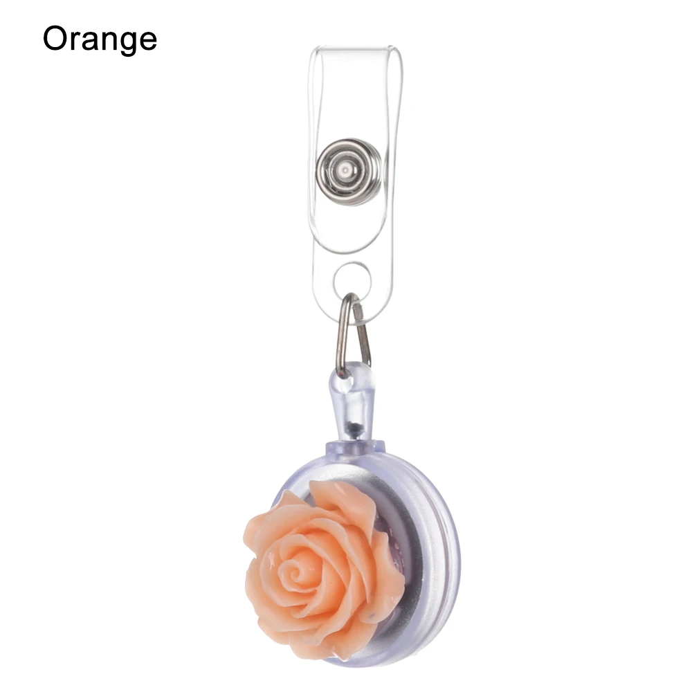 orange 1 1 шт., новинка, мини, выдвижной значок, ID талреп, имя, бирка, карта, держатель, катушки, брелок, цепь, зажимы, школьные, офисные принадлежности - Цвет: orange 1
