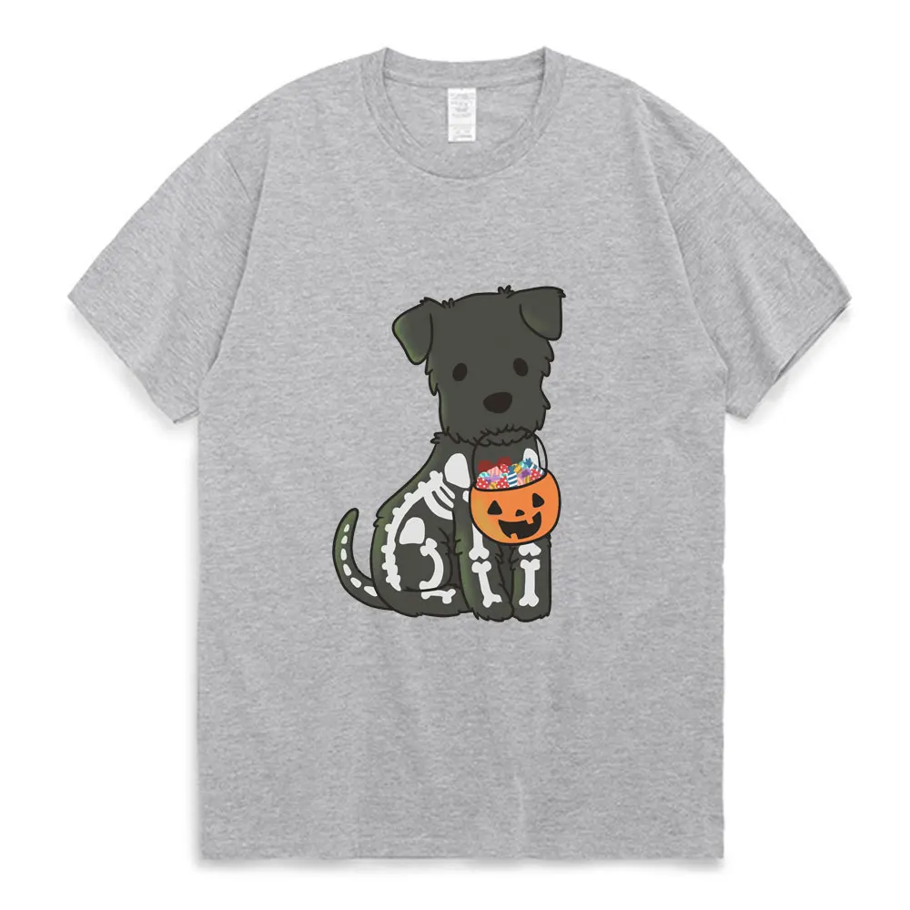 

Halloween T Shirt Men Autumn Cotton Inside Korean Fashion Trend Black Round Neck T-shirt Man