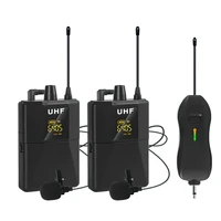 wireless lavalier microphone condenser microphone cardioid mic with 2 transmitter for phone camera outdoor shooting interview