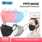 Elough Красочные Бесплатная доставка FFP2 одобренные FPP2 гигиенические маски для взрослых KN95 mascarillas ffp2mask ce masken ffp 2 черная маска
