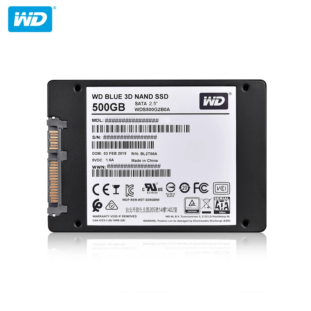 100% Оригинальный Western Digital синий SSD 250 ГБ 500 SATA 3 2 5 дюйма Внутренний твердотельный
