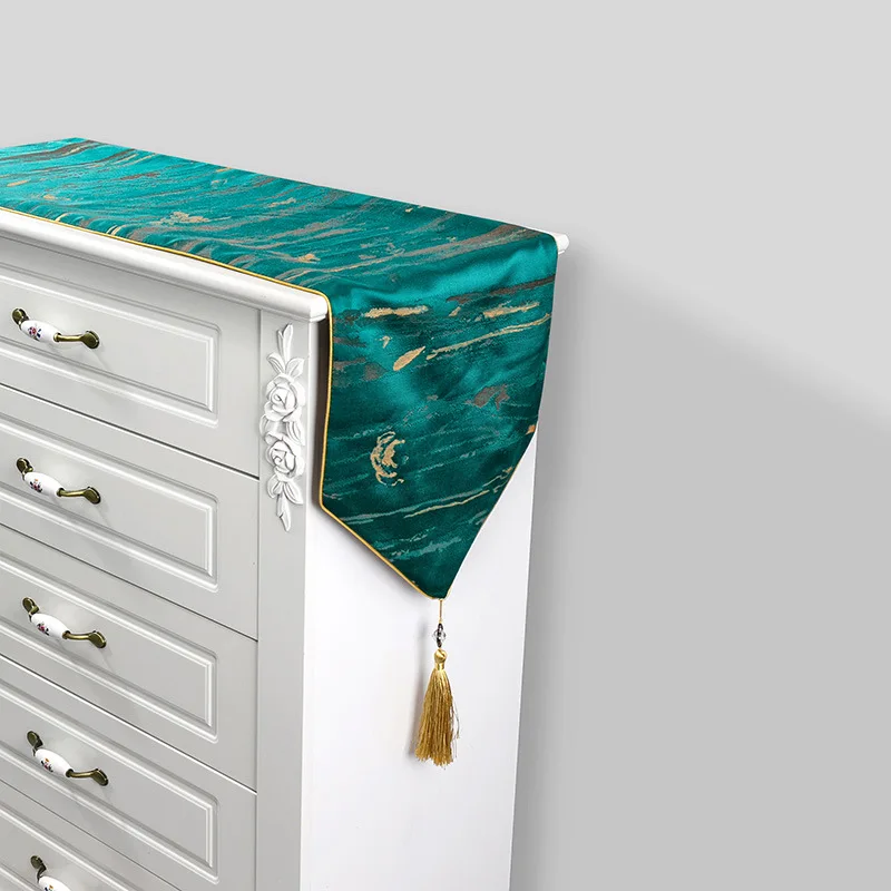 

Роскошная скатерть с золотистыми краями, Высококачественная текстильная скатерть с абстрактным геометрическим рисунком, скатерть для кро...