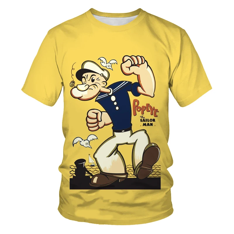 

2021 summer men's and kids clothing cartoon animation loose and comfortable boutique 3DO collar cotton T-shirt