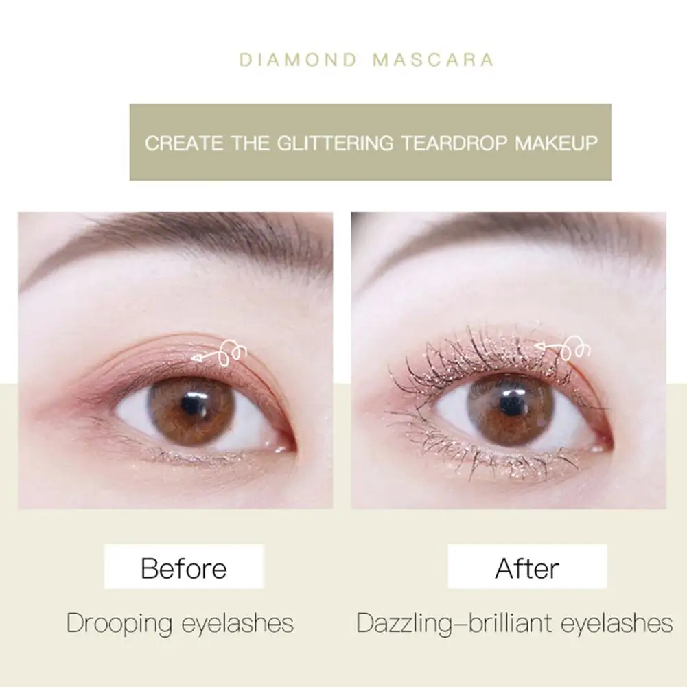 Тушь для ресниц с алмазным блеском быстросохнущая водостойкая стойкая завивка