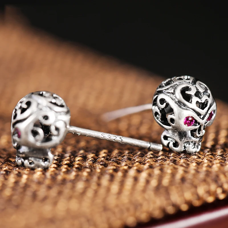 925 стерлингов Серебряные ювелирные изделия Punk Череп Шпильки для хип-хоп Обувь