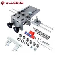 allsome woodworking puncher locator wood doweling jig adjustable drilling guide for diy furniture connecting position tools