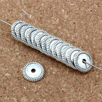 100pcs zinc alloy corrugated rim flat rondelle spacer beads 11mm for jewelry making bracelet necklace diy accessories d33