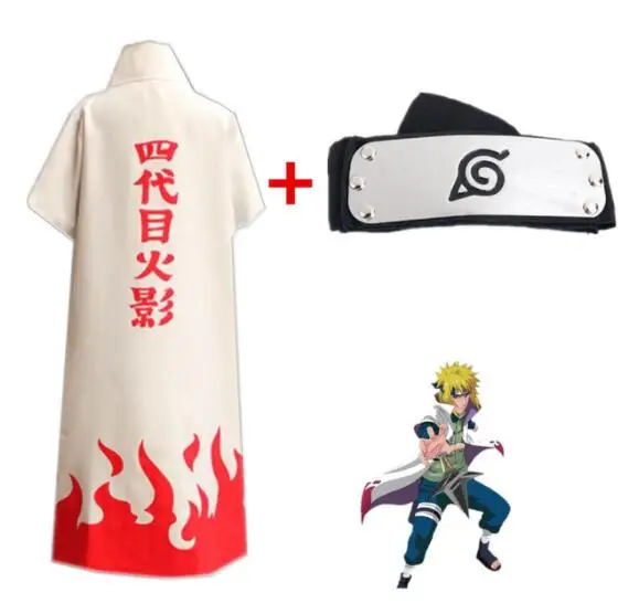 

Anime Naru tos Cosplay Costume 4th Yondaime Hokage Cloak Coat