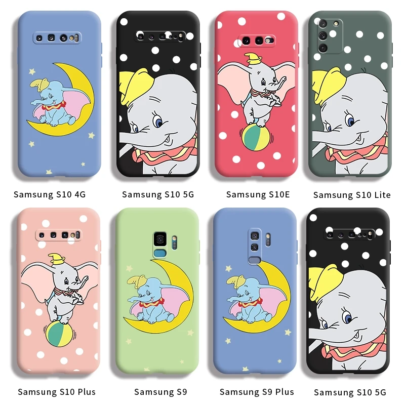 

For Samsung S10 4G S10 5G S10E S10 Lite S10 Plus S9 S9 Plus Case with Cute elephant pattern Back Cover silica gel casing