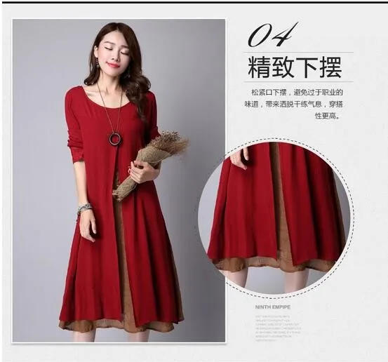 Envsoll льняное платье из двух частей платья для беременных юбка Одежда