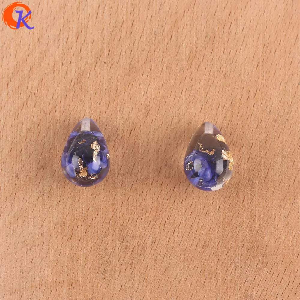 Purple Сердечный дизайн 10*15 мм 30 шт ювелирные аксессуары/ручная работа/амулеты/цветок и блеск порошок в полимерных бусинах/DIY/серьги фурнитура - Цвет: Purple