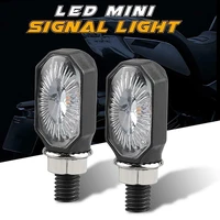 2pcs mini motorcycle smoke lens turn signal light 12v amber blinker black indicator lamp two wire