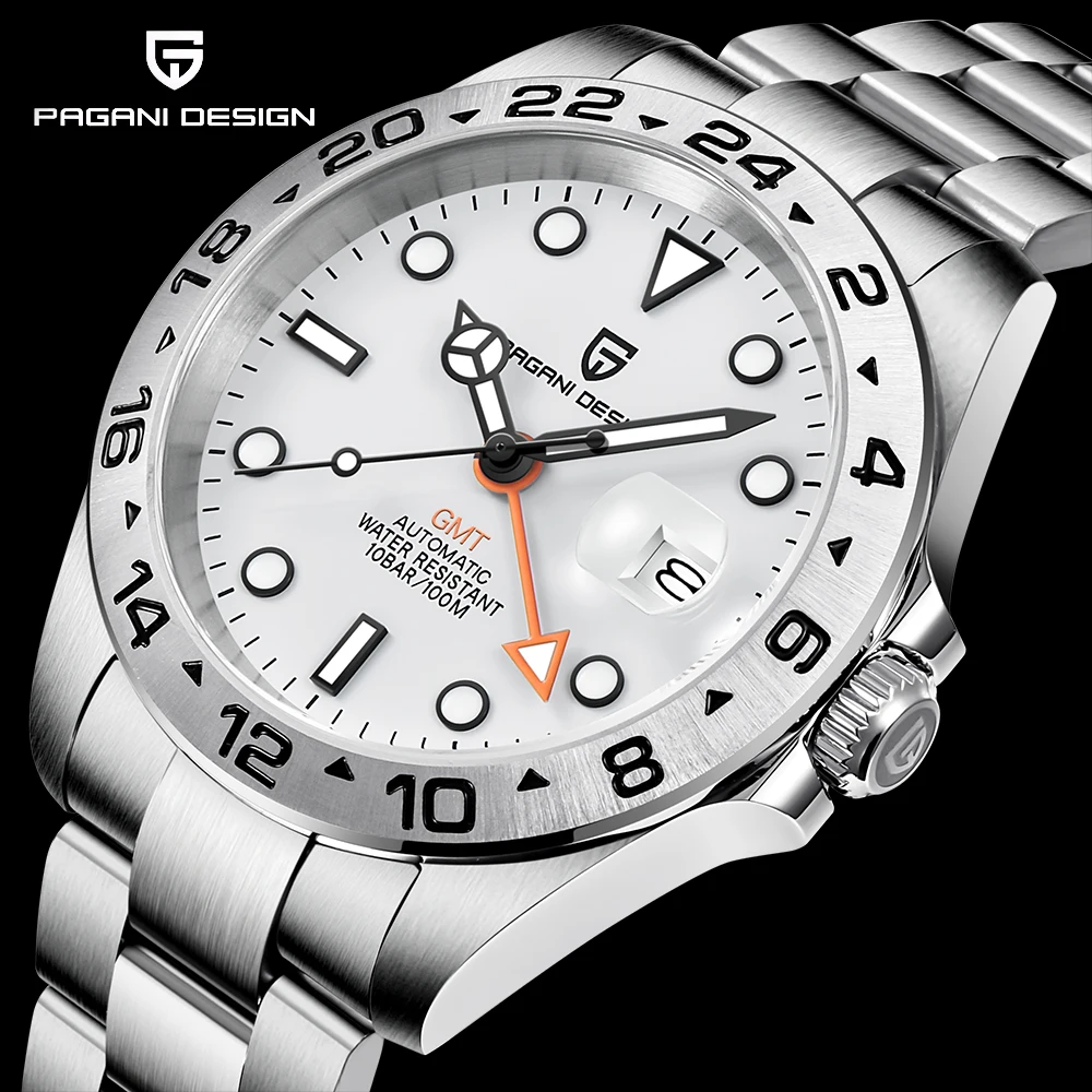 

2021 New Pagani Design Top Brand Watch Men's Automatic Mechanical Watch Men's GMT Stainless Steel Waterproof Clock Reloj Hombre