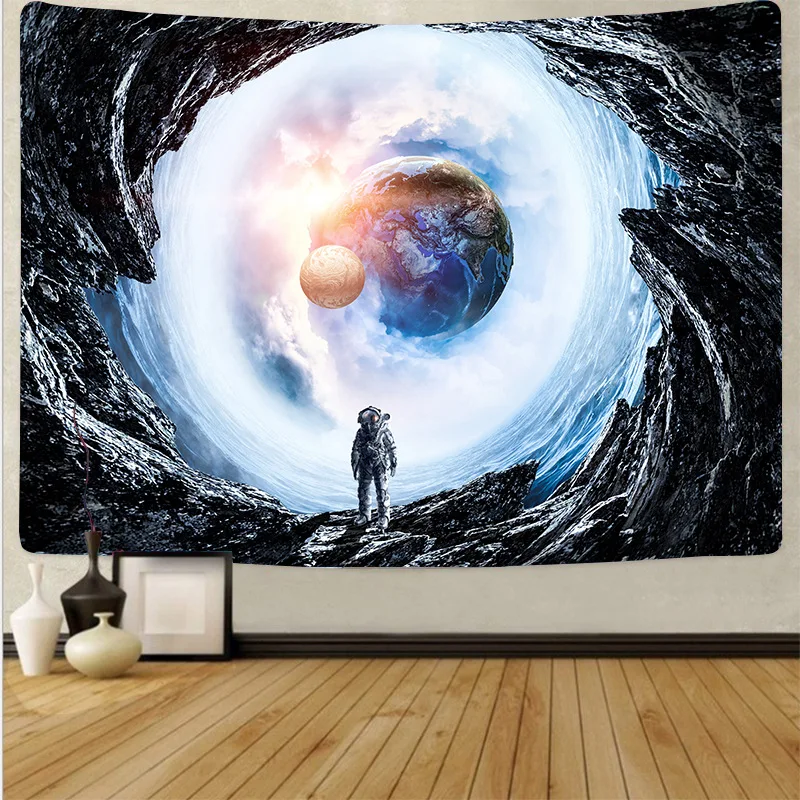 

Aggcual astronaut space universe tapestry wall hanging earth background cloth hyouth bedroom decoration mural Bedspread tap06