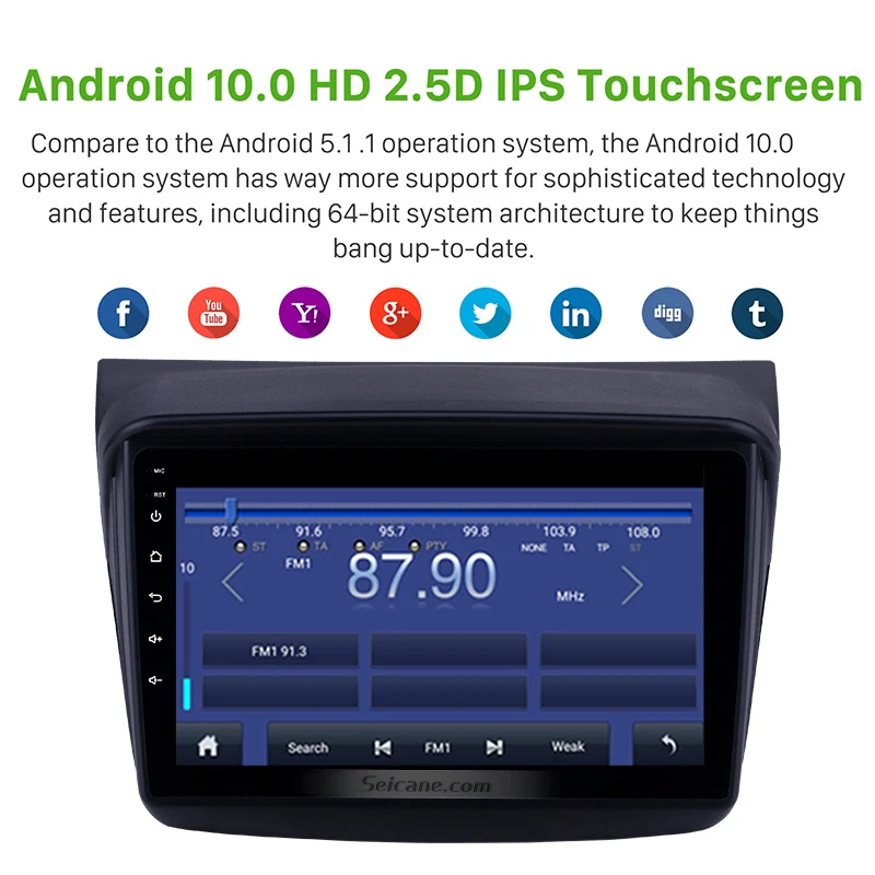 Seicane 9 &quot2din Android 10 0 Автомобильный GPS для MITSUBISHI PAJERO Sport/L200/2006 + Triton/2008 2010 поддержка OBD2
