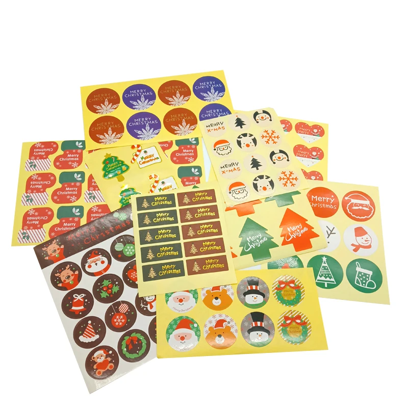 1 наклейка на рождественскую тематику украшение сделай сам лось снежинка Санта