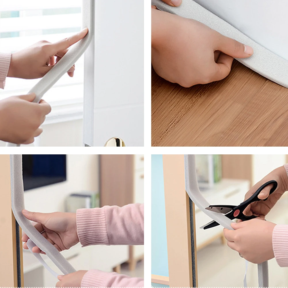 1 шт. 2 м DIY самоклеющиеся звукоизоляционные пылезащитные мягкие противоугонные двери уплотнительные полоски губка шумоизоляция Пылезащитная уплотнительная лента