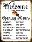 Добро пожаловать на нашу кухню 8x12 дюймов винтажный Ретро Декор металлический жестяной знак