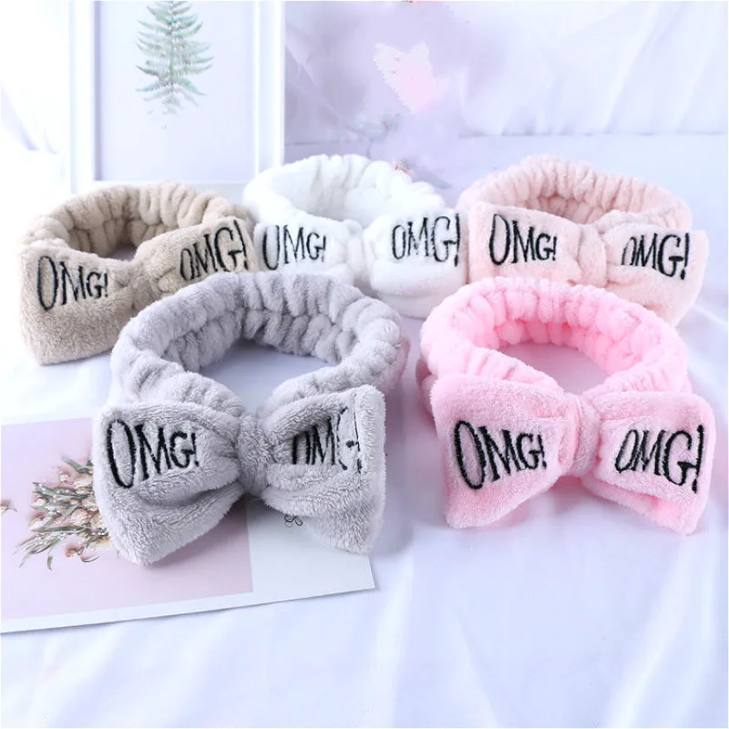 Повязка для волос OMG Женская фланелевая атласная Мягкая Милая повязка на голову с