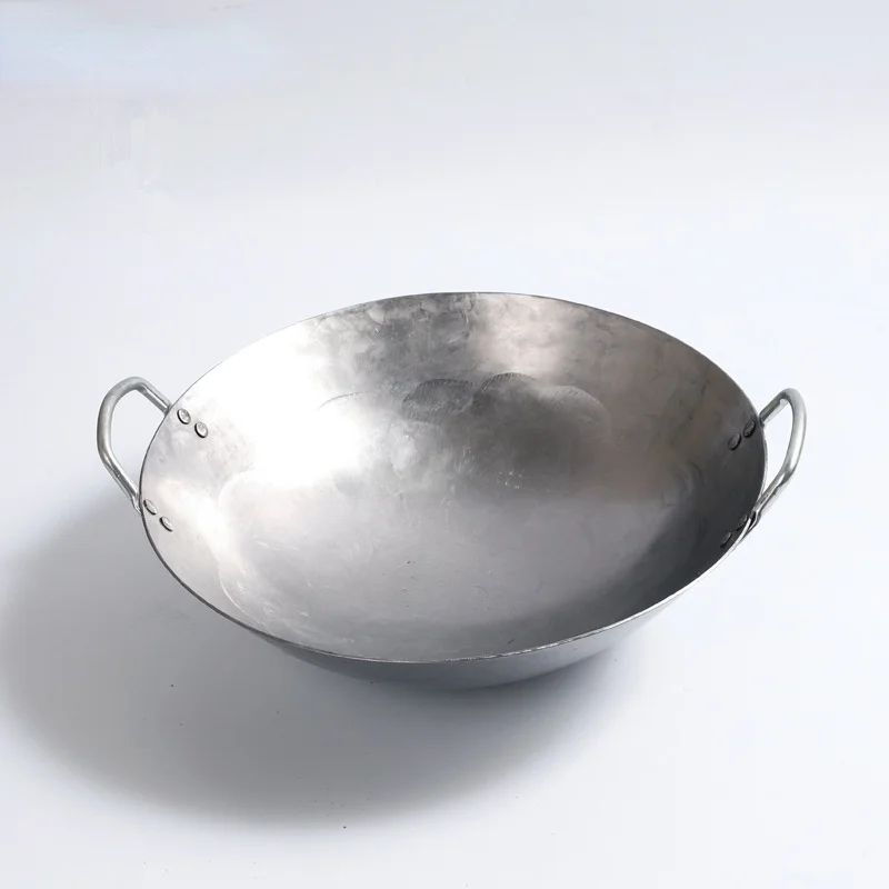 

Iron Non-coating Woks Gas Cooker Traditional Handmade Pot Huge Manual Forging Wok With Binaural 38/40cm
