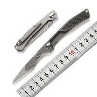 dicoria fold scalpel 9cr18mov blade titanium handle removable blade outdoors camping hunting pocket fruit knife edc tools