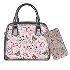 Customzied мультфильм медсестры медведь печати женщина дизайнер роскошные сумки набор женщина через плечо сумки для кормящих 2шт сумка на плечо и кошелек