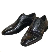 yinshang new arrival men dress shoes men formal shoes office business male crocodile leather shoes crocodile belly skin shoes