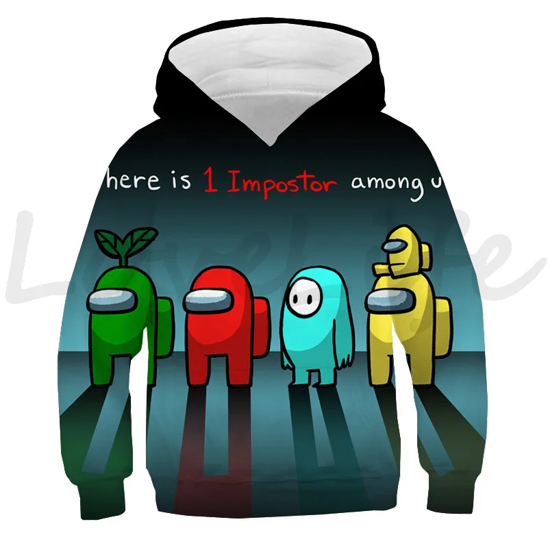 

Game Among Us Hoodie Impostor Cosplay Children Streetwear Funny Anime Boys Clothes Sweatshirt Kids Autumn Winter Tops 2-14Y
