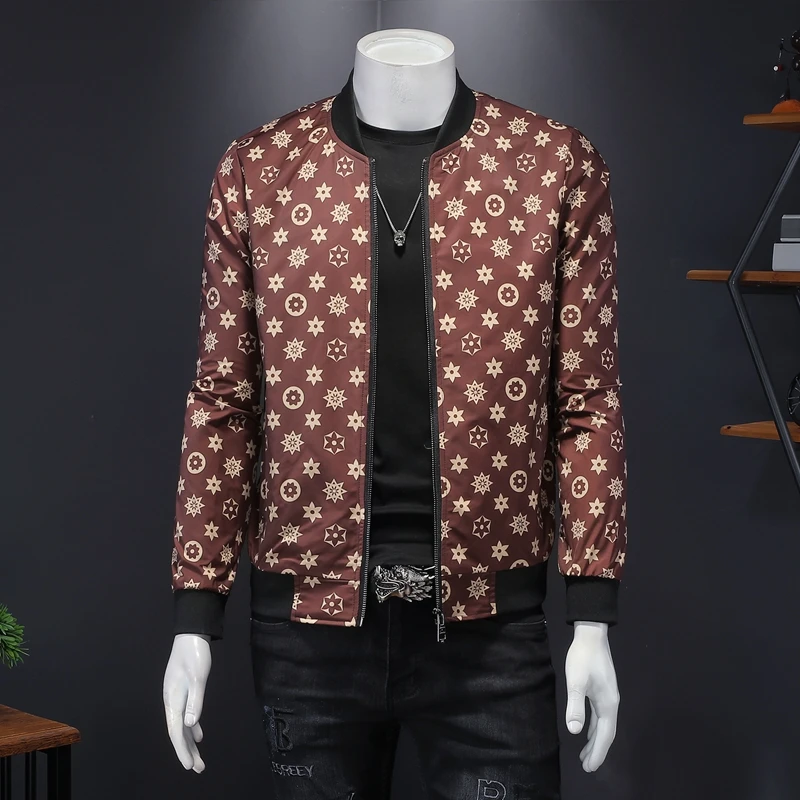 

Quality Men's High Jacket Great Designer O-neck Collar Classic Dots Male Outerwear Coat Big Size Clothes 4XL 5XL 2762