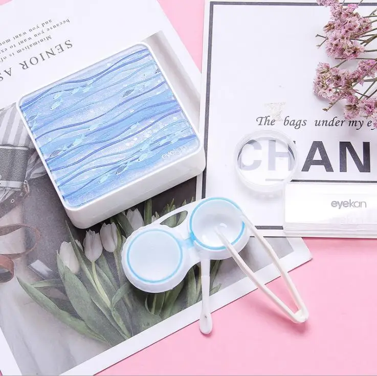 Дорожный мультяшный набор для ухода за глазами держатель контактных линз чехол