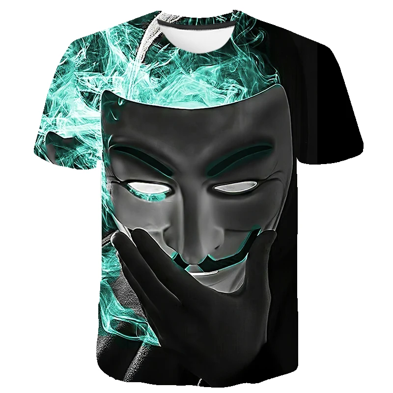Мужская и женская футболка с 3D принтом летняя в виде лица Джокера модная ужаса