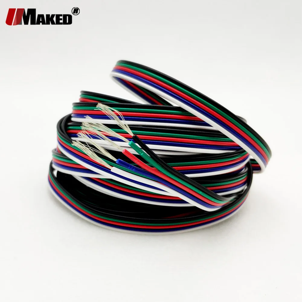 5 м 10 50 5Pin 22AWG светодиодный кабель каналы RGBWW луженый медный провод для 5050 3528