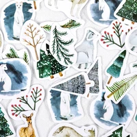 45 pcs stickerspack forest animals deer trees bear decorative stickers