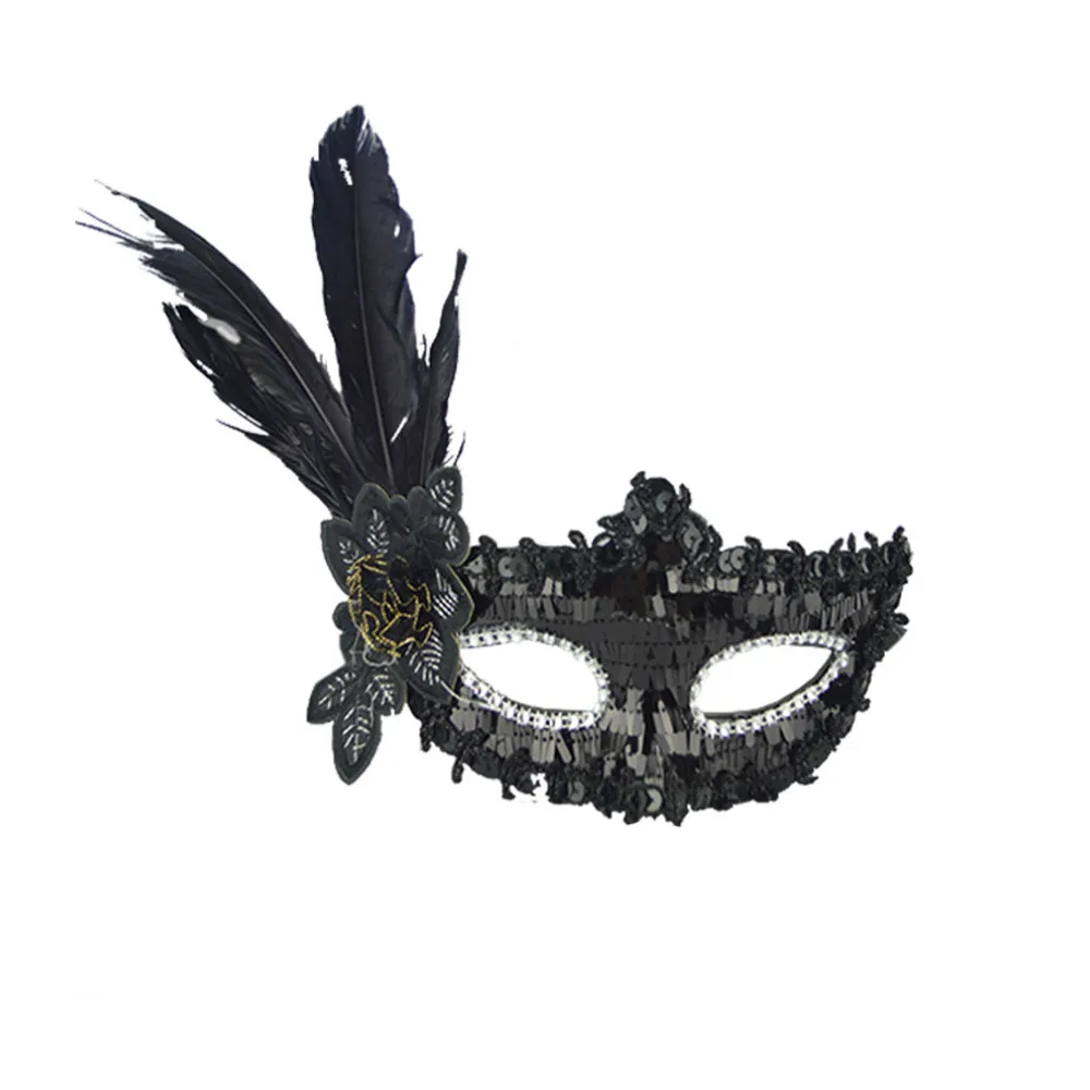 1 шт. маска для маскарада с перьями и блестками | Дом сад