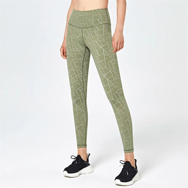 Высокая талия женские штаны для йоги с карманом Дышащие Высокие Стрейч Капри