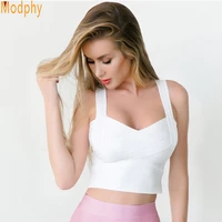 2021 new arrivals womens elastic bandage crop top spaghetti strap busty solid candy color v neck hot sale ev1529