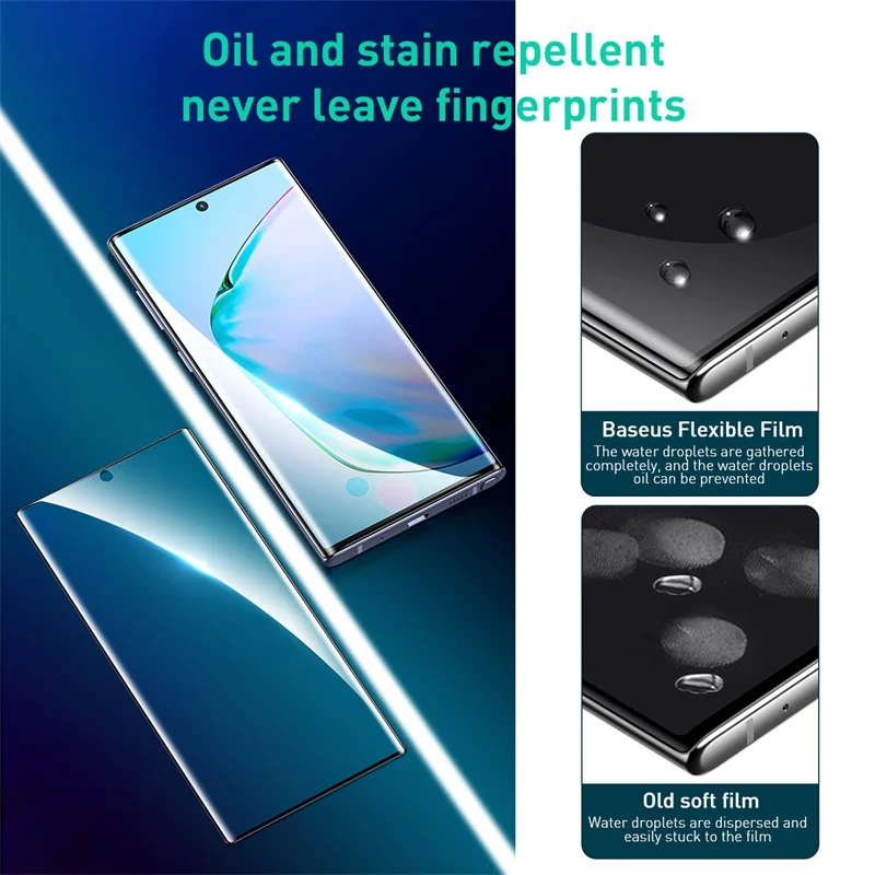 Baseus 2 шт протектор экрана для samsung Galaxy Note 10 Plus PET пленка 0,15 мм полное покрытие Передняя защитная пленка для Note 10 стекло